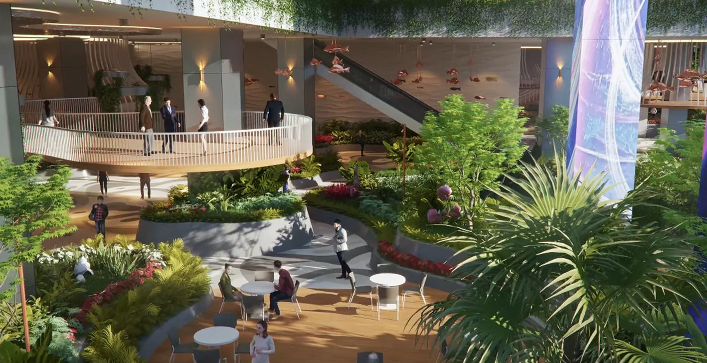 Diamond Towers landscaped eco-deck rendering