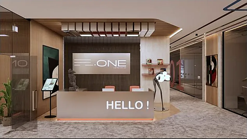 Diamond Towers office reception desk rendering